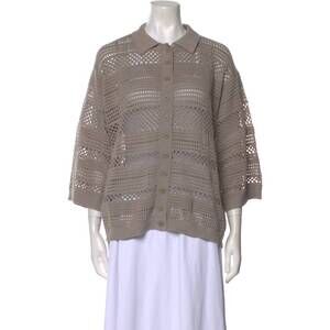 NEW MR MITTENS thilda crochet polo in oyster shell